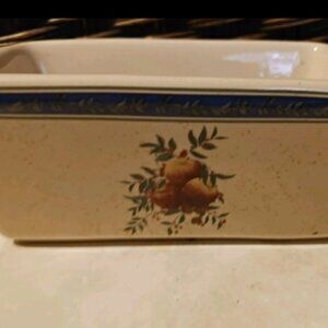 EUC Nantucket Ceramic Mini Loaf Baking Cake Pan Fruit Design #103